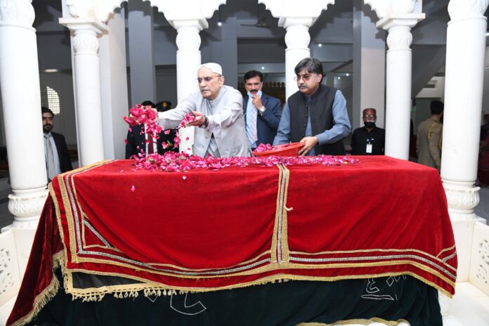 Along with Sindh Chief Minister Sayed Murad Ali Shah, President Asif Ali Zardari visited the Bhutto family's ancestral burial at Garhi Khuda Bakhahsh on Friday.