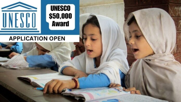 $50,000 UNESCO Prize for Girls and Women Education