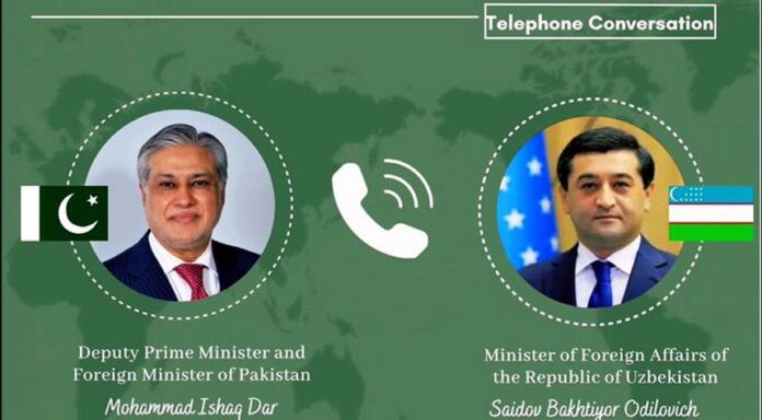 Ishaq Dar, Uzbek FM Discuss Bilateral Ties In Call